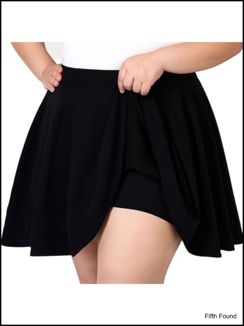 Plus Size High Waist Flared Skater Skort with Built-in Shorts A-Line Mini Skirt